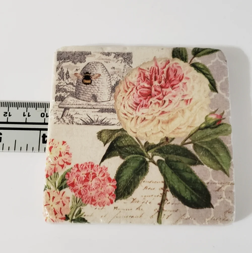 Suzanne Nicoll Coaster Set Floral Bee